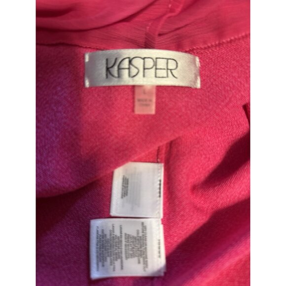 Kasper Cardigan Jacket L Large Pink Lightweight Ruffled - Picture 12 of 15